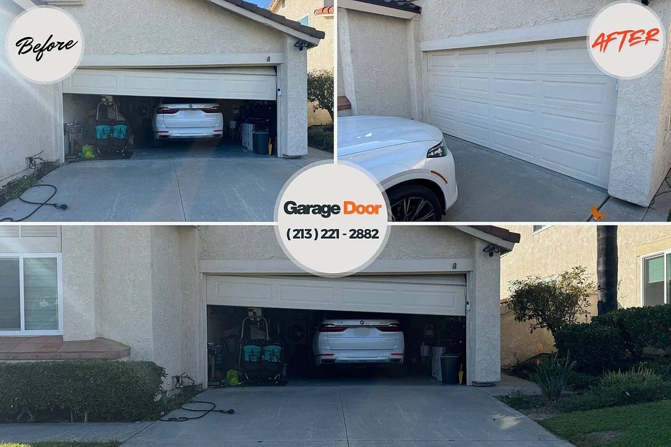 Before and after: garage door spring repair Mankato, MN